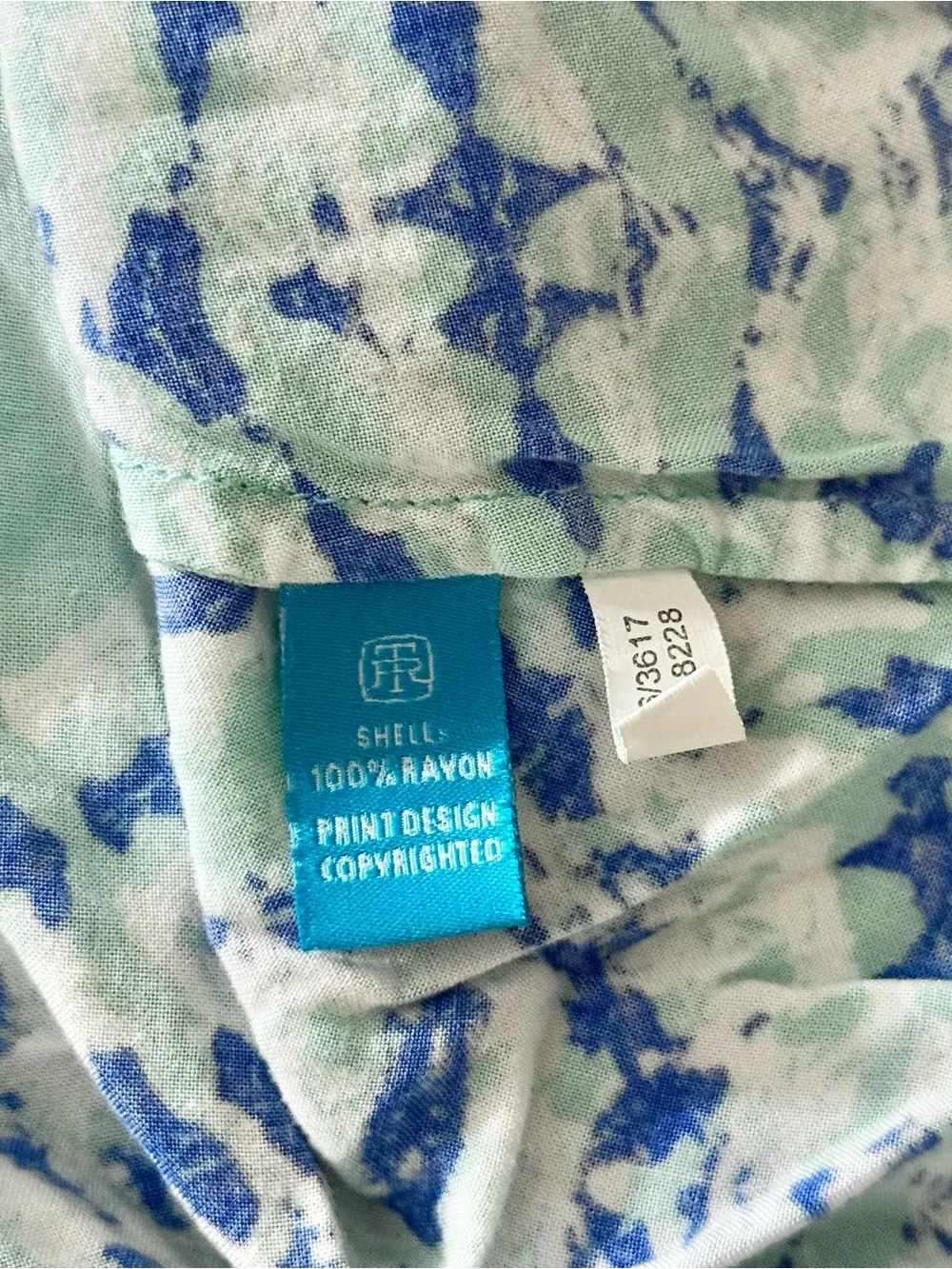 Tori Richard Honolulu Aqua Blue Abstract Print Rayon Swing Mini Dress Size 2